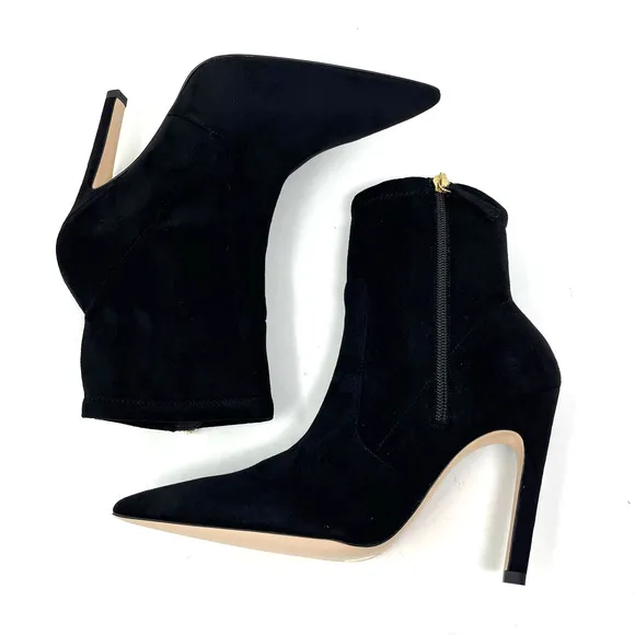 Good American Icon Bootie Suede Black Size 7.5 GA007K-E