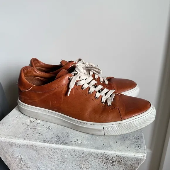Goodman brand brown tan leather lace up sneakers shoes 11