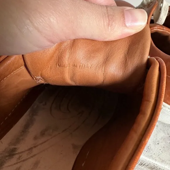Goodman brand brown tan leather lace up sneakers shoes 11