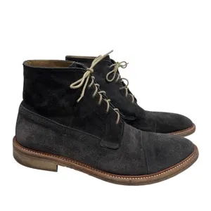 Gordon Rush Men's Lace Up Chukka Gray Suede Boots 10 Rubber Soles Made In Italy