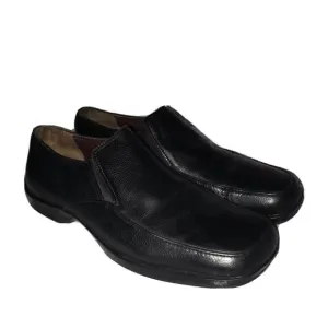 Gordon Rush Slip On Leather Rubber Sole Dress Shoes Square Toe Sz 9.5 Black