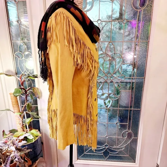 Gorgeous Cripple Creek Palomino Suede Fringe Jacket M