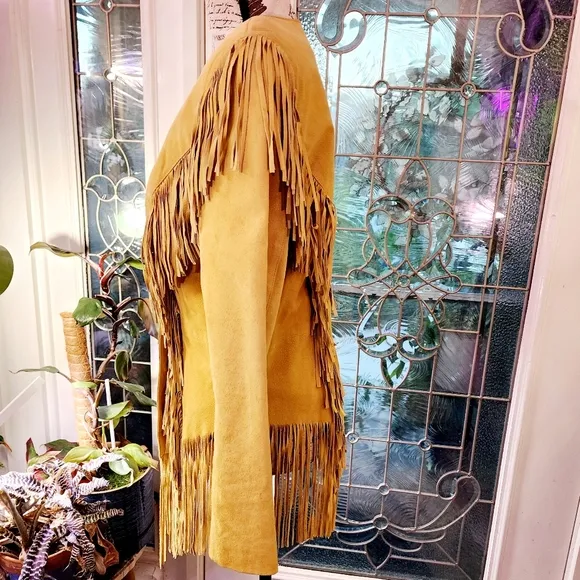 Gorgeous Cripple Creek Palomino Suede Fringe Jacket M