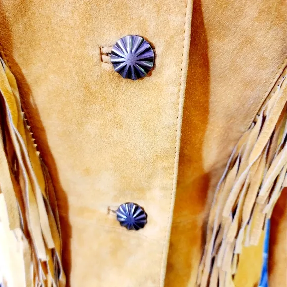 Gorgeous Cripple Creek Palomino Suede Fringe Jacket M