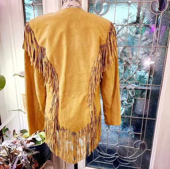 Gorgeous Cripple Creek Palomino Suede Fringe Jacket M