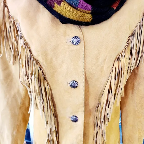 Gorgeous Cripple Creek Palomino Suede Fringe Jacket M