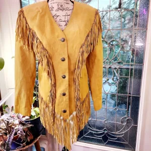 Gorgeous Cripple Creek Palomino Suede Fringe Jacket M