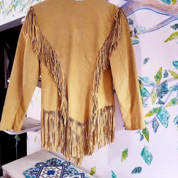 Gorgeous Cripple Creek Palomino Suede Fringe Jacket M