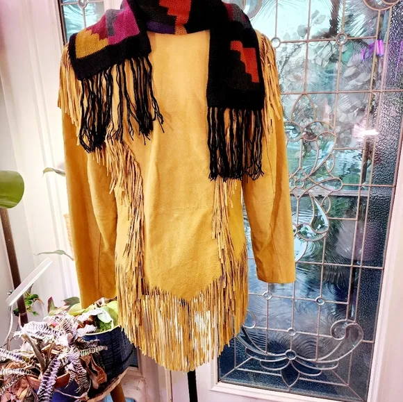 Gorgeous Cripple Creek Palomino Suede Fringe Jacket M