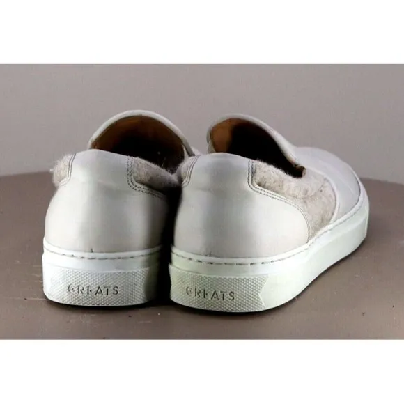 Greats Brooklyn Women's Slip Ons Loafers Shoes Sz EU 36 US 6 Ivory Made In Italy