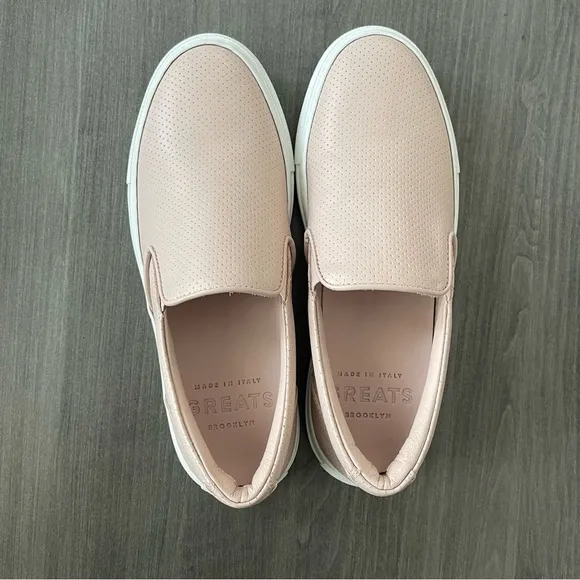 Greats Women The Wooster Dusty Pink Leather Round Toe Slip On Shoes Size 7.5