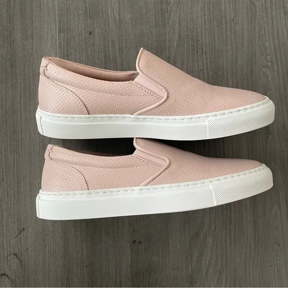 Greats Women The Wooster Dusty Pink Leather Round Toe Slip On Shoes Size 7.5