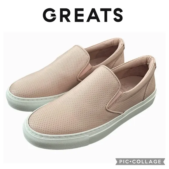 Greats Women The Wooster Dusty Pink Leather Round Toe Slip On Shoes Size 7.5
