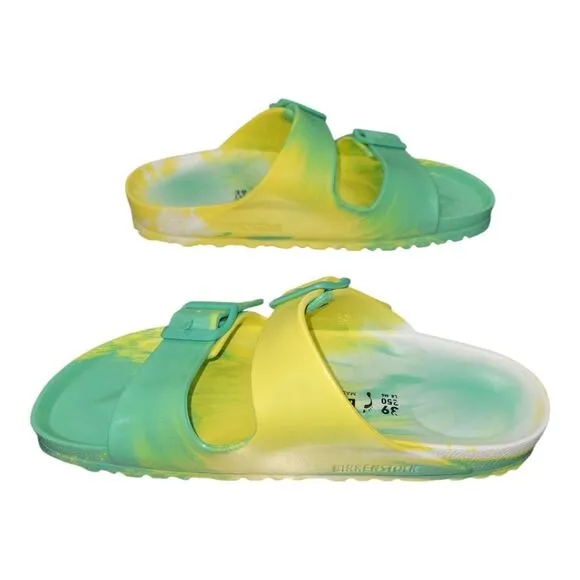 Green And Yellow Tie Dye Rubber Eva Sandals Size 39 Womens 8