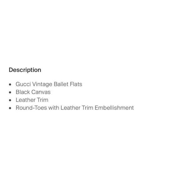 Gucci Authentic Solid Black Canvas Round Toe Ballet Flats 5