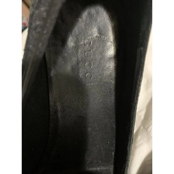 Gucci Authentic Solid Black Canvas Round Toe Ballet Flats 5