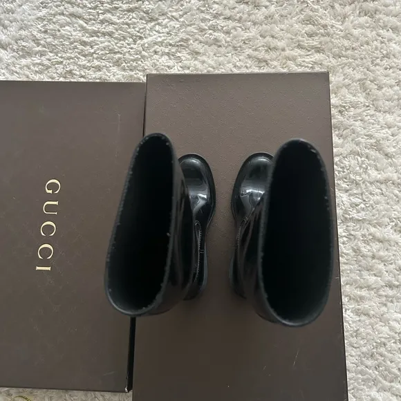 Gucci Black Rubber Rain Boots, Women’s EU 35