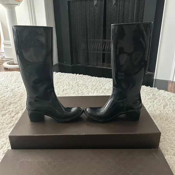 Gucci Black Rubber Rain Boots, Women’s EU 35