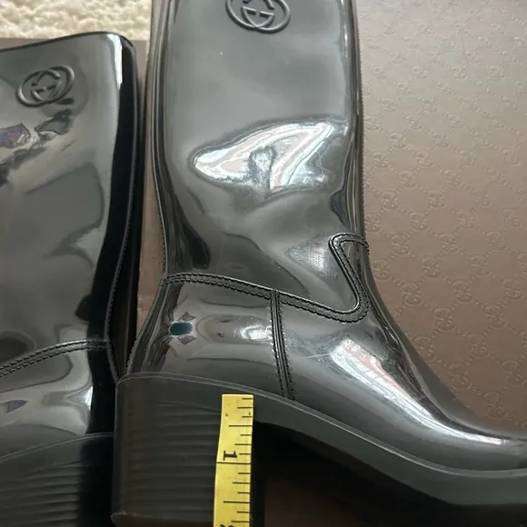 Gucci Black Rubber Rain Boots, Women’s EU 35
