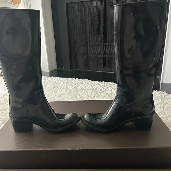 Gucci Black Rubber Rain Boots, Women’s EU 35