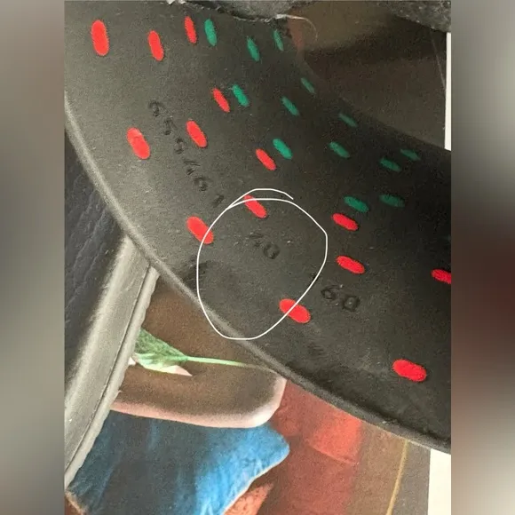 Gucci Interlocking G Rubber Slides Sandals In Black / Red / Green Size 40 EUR