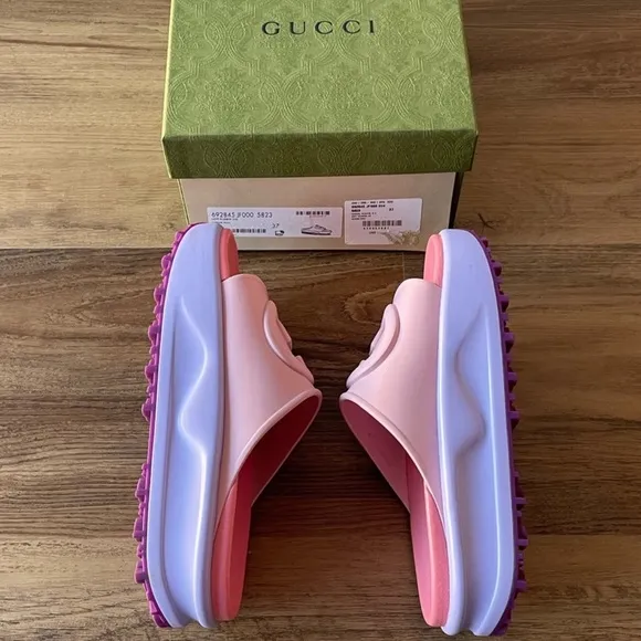 Gucci Miami Interlocking G Rubber Platform Sandal