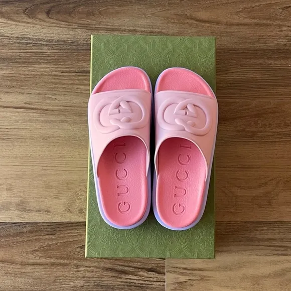 Gucci Miami Interlocking G Rubber Platform Sandal
