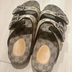 Gucci Monogram Sandals with Buckles