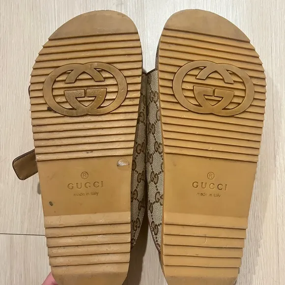 Gucci Monogram Sandals with Buckles