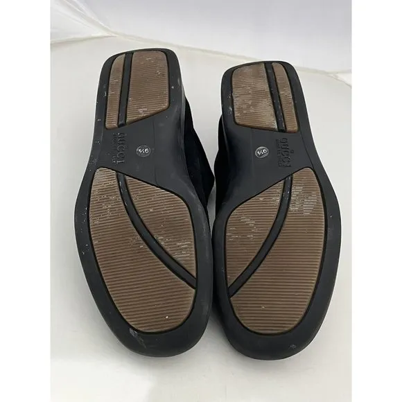 Gucci Scarpa Black Casual Velvet Comfort Shoe slip on sneakers men Size 9.5