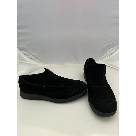Gucci Scarpa Black Casual Velvet Comfort Shoe slip on sneakers men Size 9.5