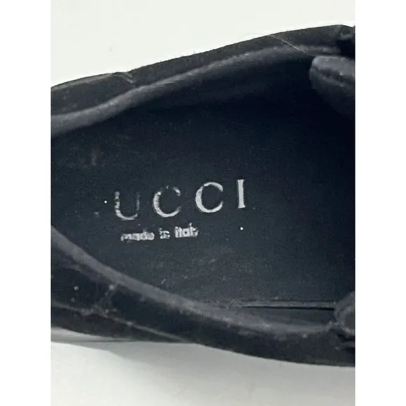 Gucci Scarpa Black Casual Velvet Comfort Shoe slip on sneakers men Size 9.5