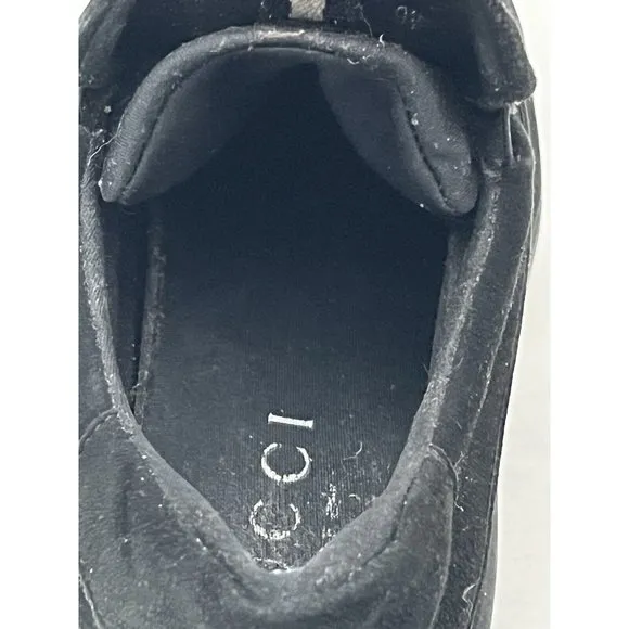 Gucci Scarpa Black Casual Velvet Comfort Shoe slip on sneakers men Size 9.5