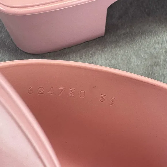 Gucci Summer Rubber 60mm Platform Women's Pink Slide Sandals 39