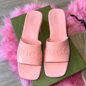 Gucci Womens 60mm Slide Sandal ‘Wild Rose’
