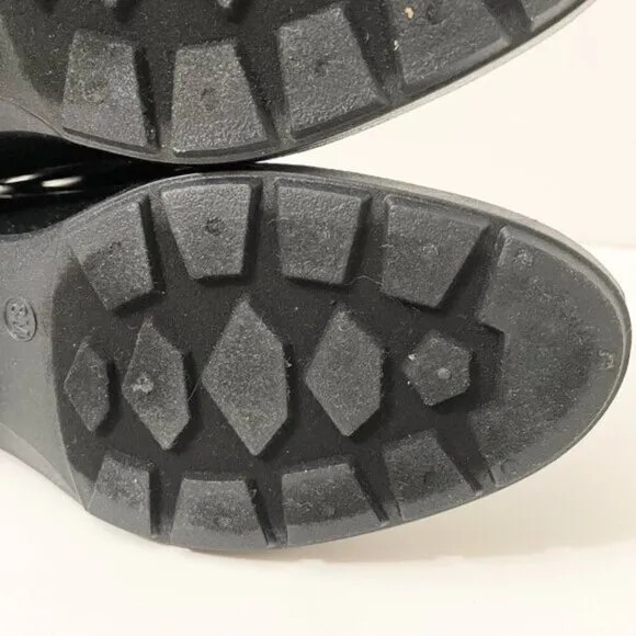 Guess Boots Womens Size 8 Black Booties Slip On Rubber Rain Boot GF Kirklin