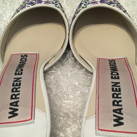 Handmade Warren Edwards Floral Kitten Mules