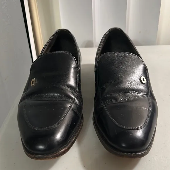 Hanover black men’s dress shoes/slip ons Sz 8 1/2 D