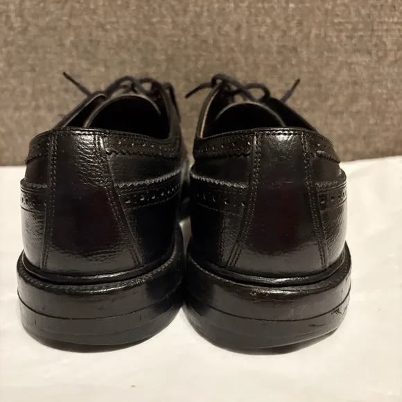 Hanover Master Flex‎ Men's Size 9 D/B Black Leather Wingtip Oxford Dress Shoes