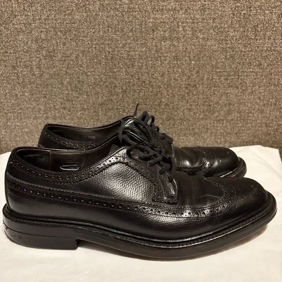 Hanover Master Flex‎ Men's Size 9 D/B Black Leather Wingtip Oxford Dress Shoes