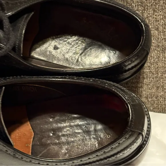Hanover Master Flex‎ Men's Size 9 D/B Black Leather Wingtip Oxford Dress Shoes