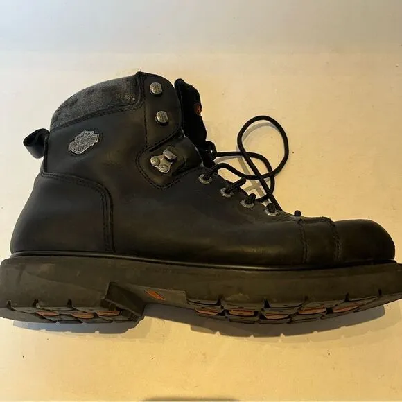 Harley-Davidson Men's Black Motorcycle Boots Size 12M  Lace-UP