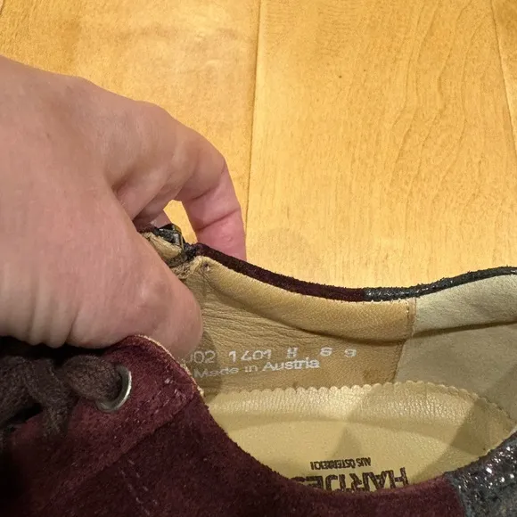 Hartjes Phil side zipper suede  Oxford shoes eggplant men’s 8 women’s 10