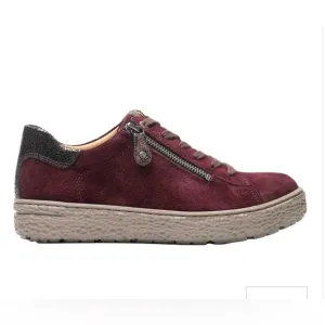 Hartjes Phil side zipper suede  Oxford shoes eggplant women 10.5 UK 8