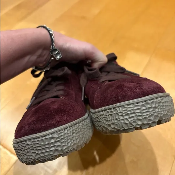 Hartjes Phil side zipper suede  Oxford shoes eggplant women 10.5 UK 8