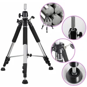 Heavy Duty Wig Stand Tripod With Travel Bag Adjustable Tripod Stand Holder for Canvas Head Training Head Wig Tripod with Non-Slip Base