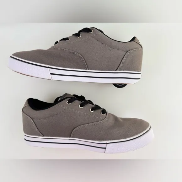 Heelys Launch Wheeled Canvas Sneakers/Roller Skates, Men's Size 11 (Gray)