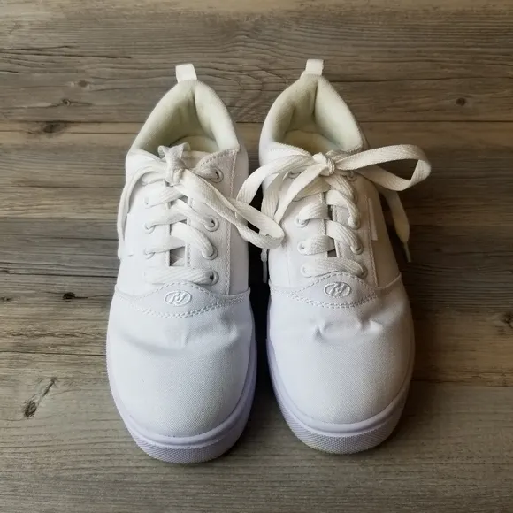 Heelys Pro 20 Canvas All White Wheeled Heel Shoes