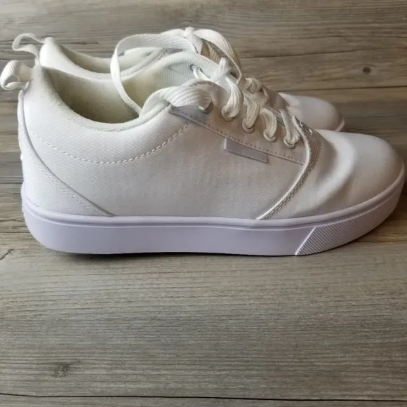 Heelys Pro 20 Canvas All White Wheeled Heel Shoes