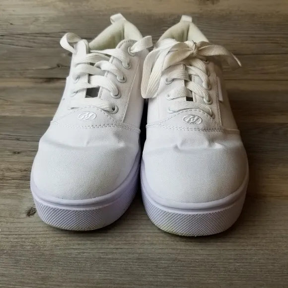 Heelys Pro 20 Canvas All White Wheeled Heel Shoes